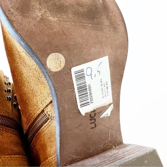 Lucky Brand Brown Suede Studded Ankle‎ Boot Latinia Size 9.5 Coastal Cowgirl - Picture 4 of 14